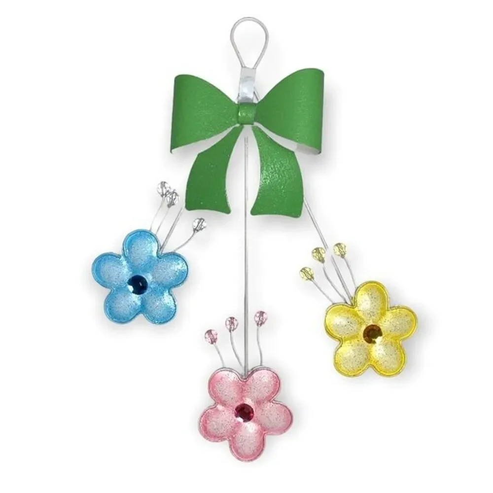 Spring Pastel Floral Flowers Wire Decorative Home Decor Wall Hanging